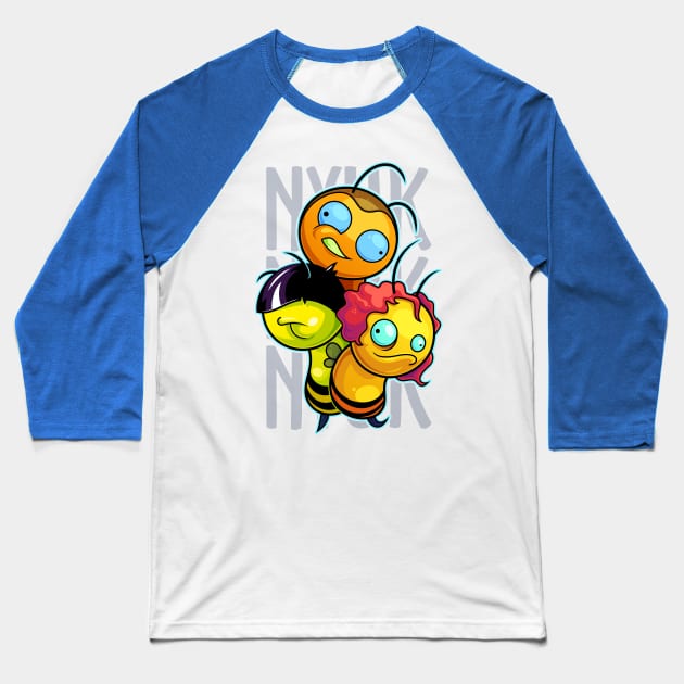 Nyuk Nyuk Nyuk Baseball T-Shirt by ArtisticDyslexia